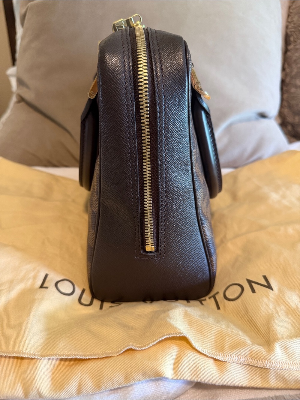 EUC Louis Vuitton Damier Ebene Brera Bag with Dust bag, unbranded leather strap - Picture 7 of 16